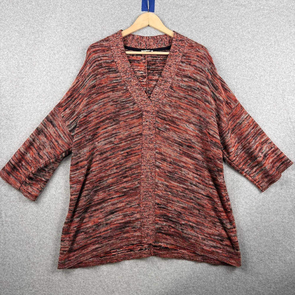Pure Jill Sweater Womens Medium Red Marled V Neck‎ Dolman Sleeve Pullover